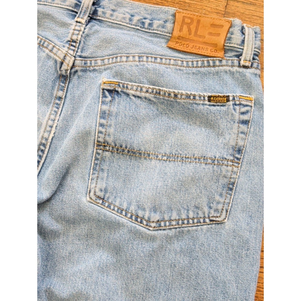 Vtg Polo Jeans Co Ralph Lauren 38x32 Mens Blue Denim Easy Fit Straight Leg 90s